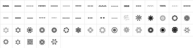 whirlygigs Regular  glyph index