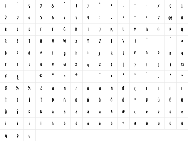 LD Cherries SemBd Regular  glyph index