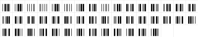 Code39FourRedA Normal  glyph index