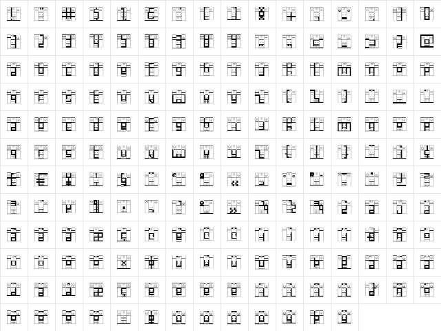 Gilcimar Regular  glyph index