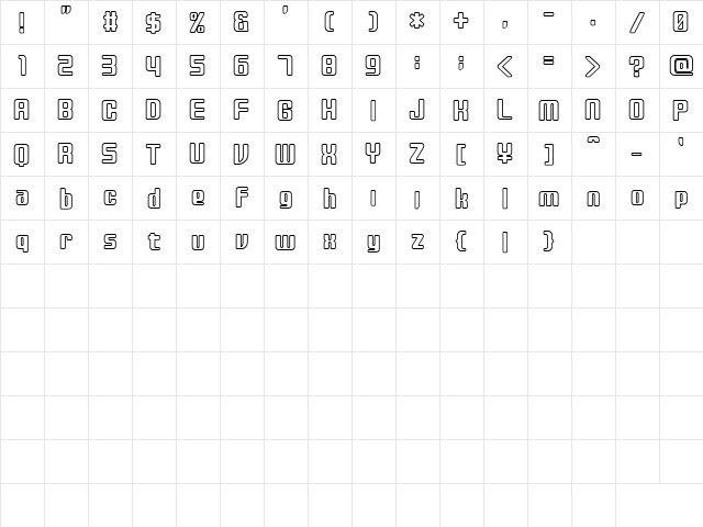 disc Regular  glyph index