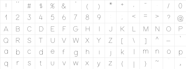 Nordica Plus NordicaClassicUltraLight  glyph index