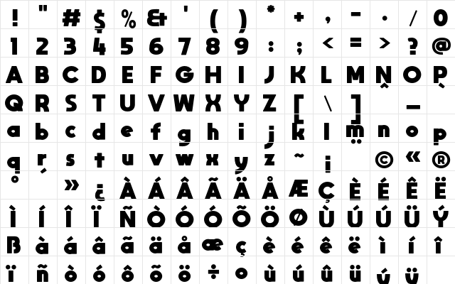 MOON GET! Heavy  glyph index