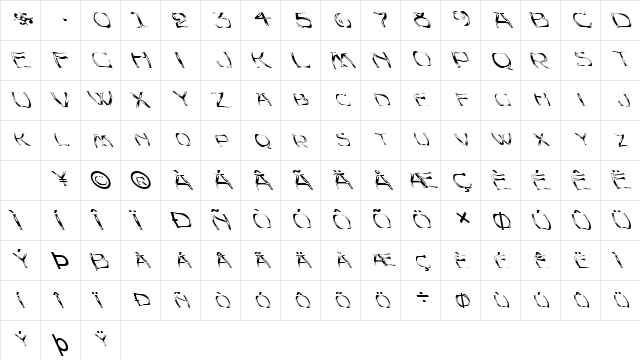 FZ WARPED 23 LEFTY Normal  glyph index