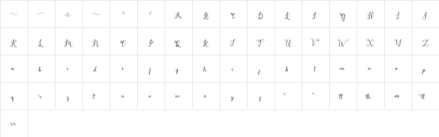 MadameNaila Thin  glyph index
