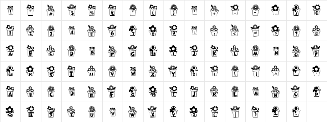 CK Flower Pot Regular  glyph index