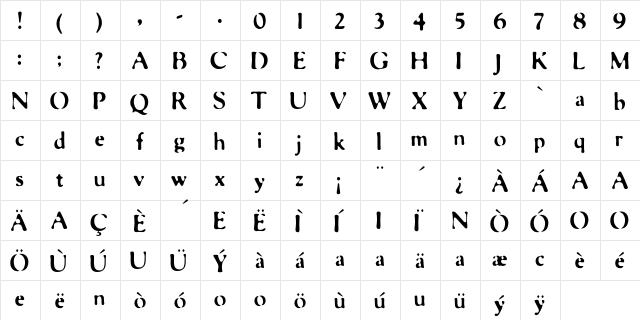 FloMotion Regular  glyph index