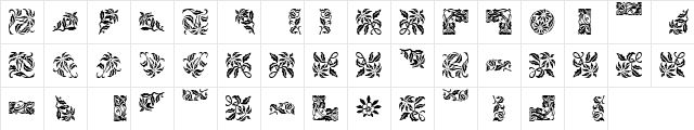ChristmasMTFive Regular  glyph index