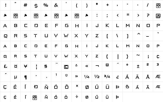Anoxic SC Med Regular  glyph index
