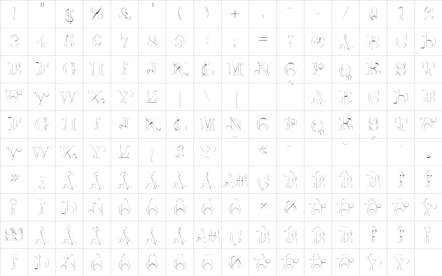 LTClascon Regular  glyph index