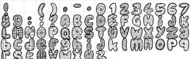 Doodle Gum Regular  glyph index