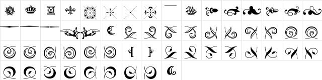 HoeflerText Fleurons  glyph index