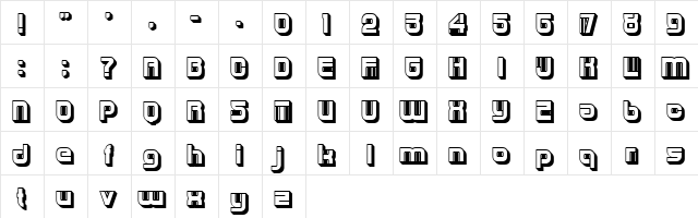 Hunk Regular  glyph index