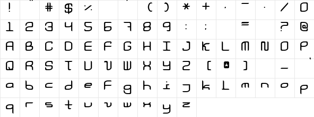 Leo X True Regular  glyph index