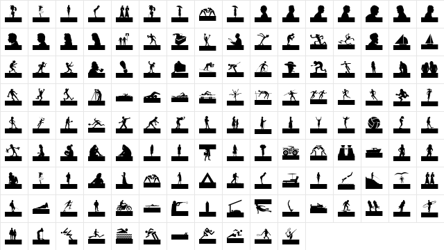 SilhouettesSocledTwo Regular  glyph index
