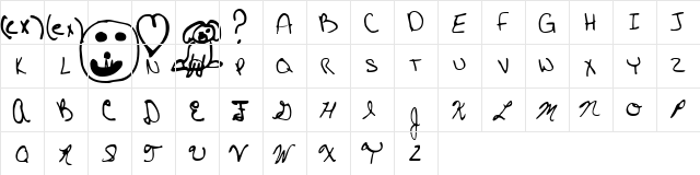 Whitney1 Hand  glyph index