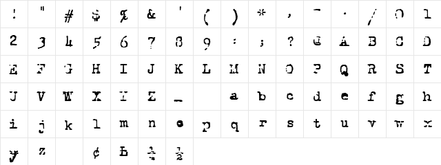 tsp pi 2 Regular  glyph index