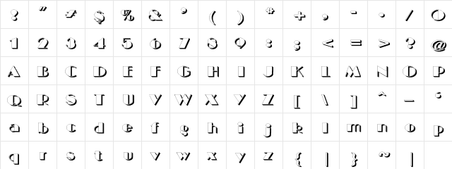 BIGCSHAD-Normal Wide Regular  glyph index