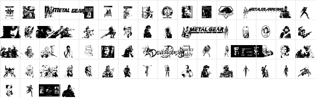 Metal Gear Solid The Phantom Font Regular  glyph index