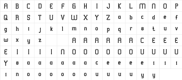 VICTORISA DEMO Inline Regular  glyph index