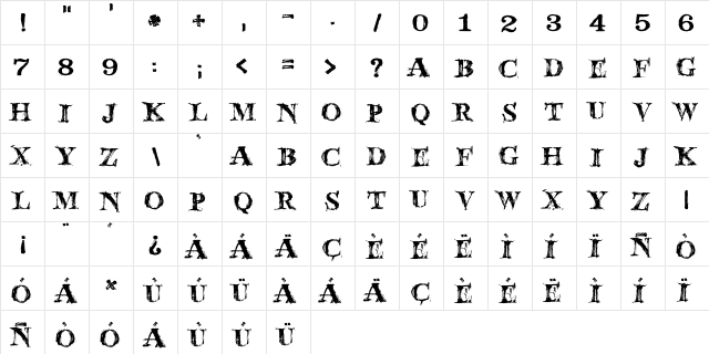 JMH Wolfa Regular  glyph index