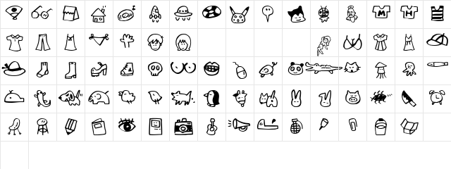 HolidayAi Regular  glyph index