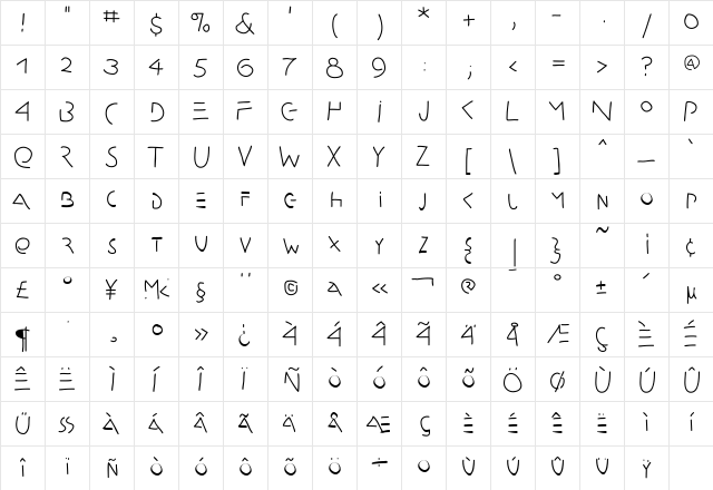 VampyrsMK Regular  glyph index