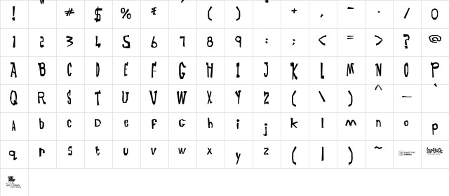 Starbuck Regular  glyph index