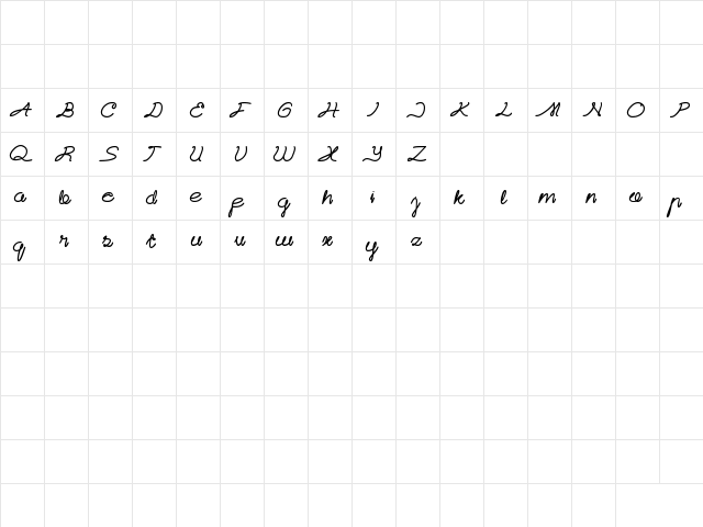 Catatan Harian Regular  glyph index