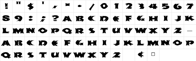 HayStackMF Wide  glyph index
