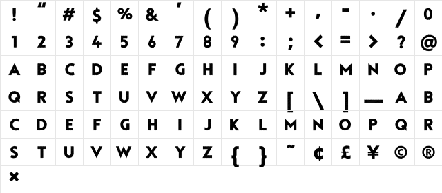 Tourmaline Geek  glyph index