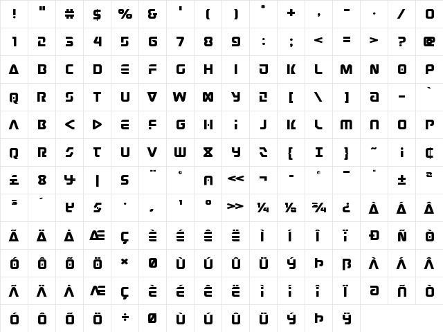 Judge Expanded Expanded  glyph index