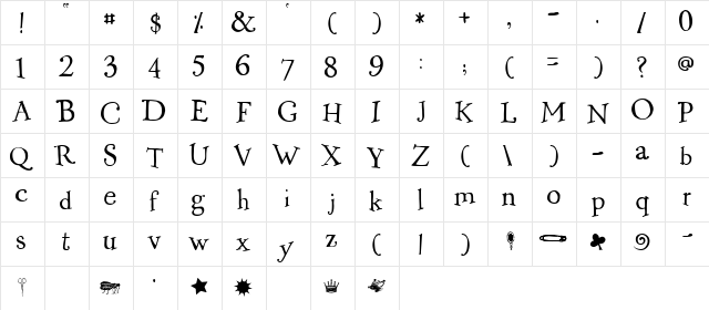 2Peas Flea Market Regular  glyph index