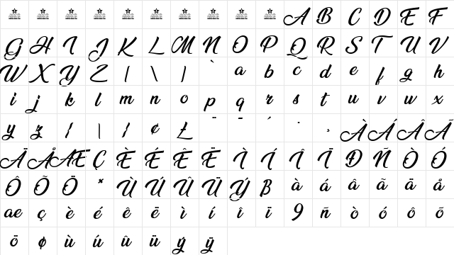 Ananda Black Regular  glyph index