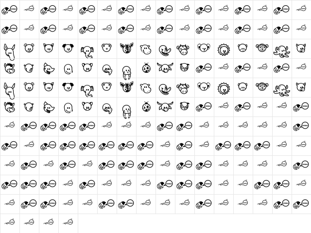 Garanimals Regular  glyph index
