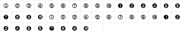 XRough27 Becker Regular  glyph index