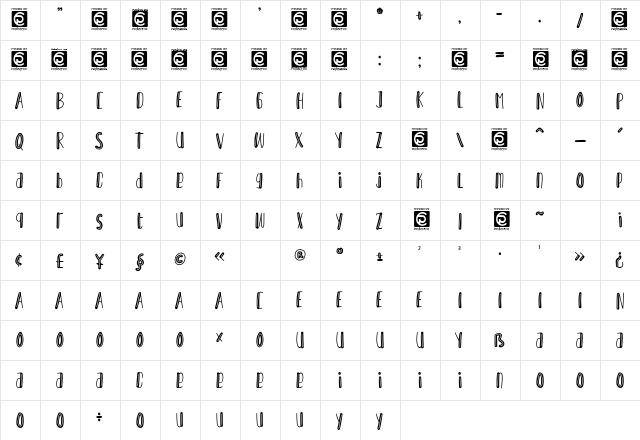 Honey Taste Line  glyph index