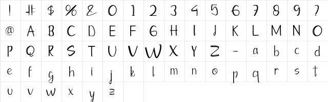 Moontea Family Regular  glyph index