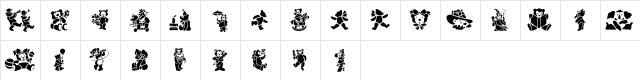 GE Silhouette Teddy Regular  glyph index