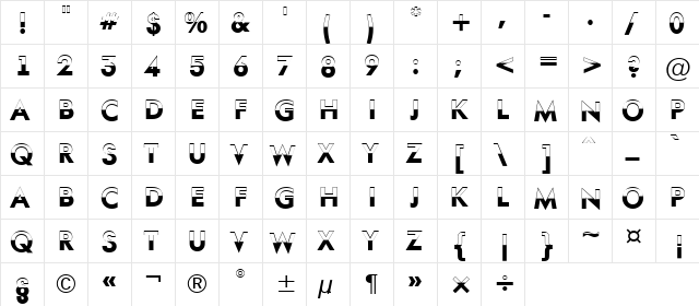 a_FuturaOrtoTitulB&W Bold  glyph index