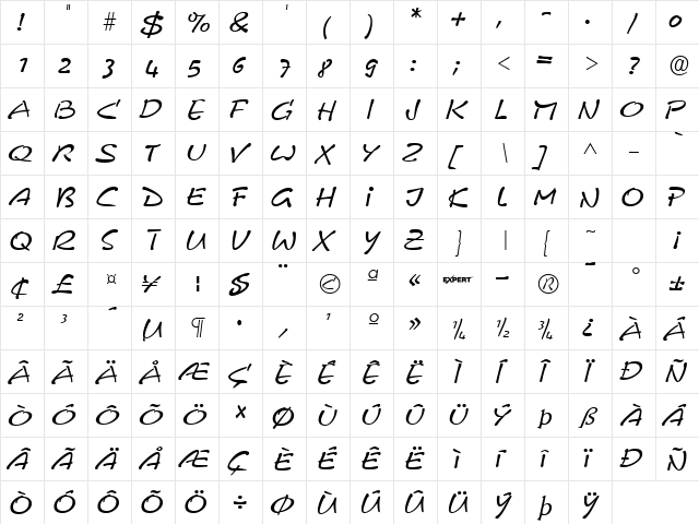 Pyxidium Quick Regular  glyph index
