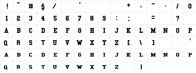 SPORT SPIRIT AF Regular  glyph index
