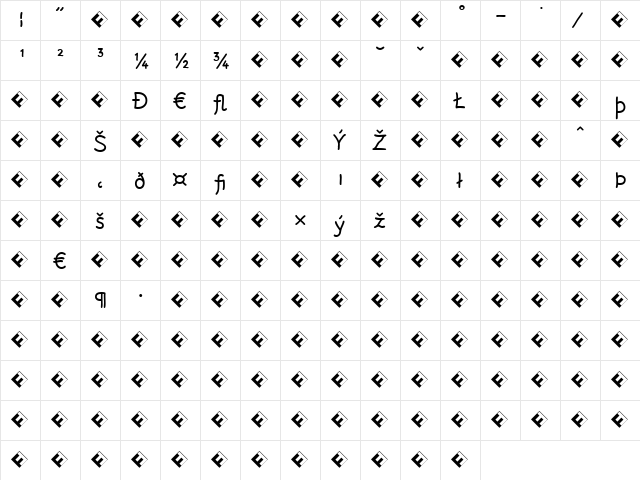 Rattlescript-RegularExp Regular  glyph index