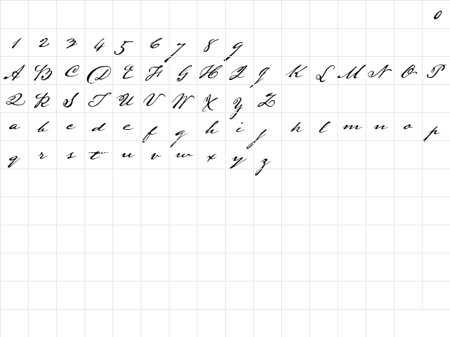 Lamar Pen Demo Regular  glyph index