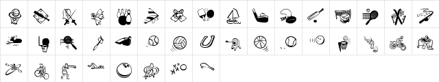 KR All Sport Regular  glyph index