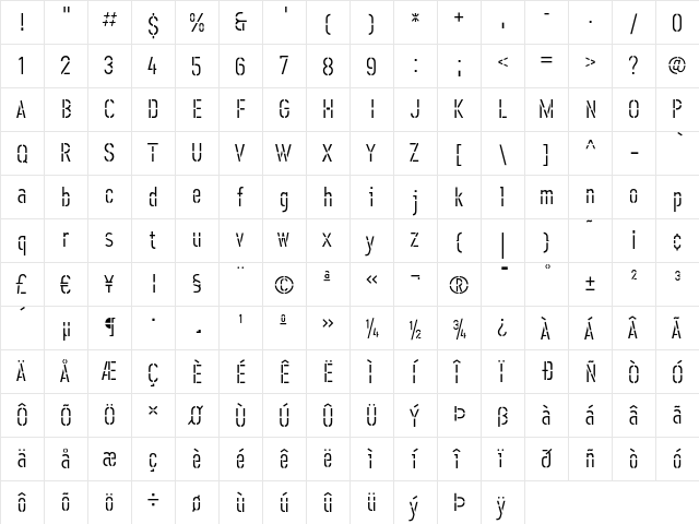 Offline Light  glyph index