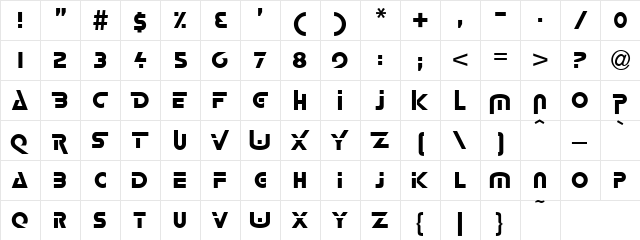 Mank Regular  glyph index