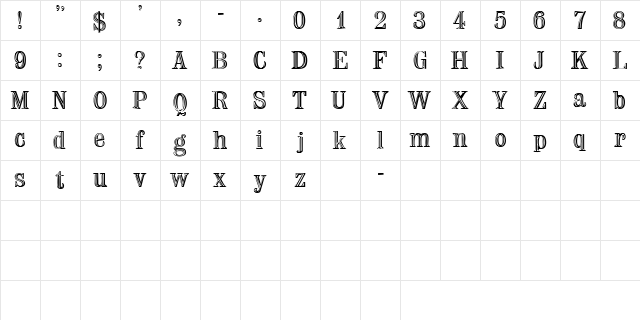 TrixSSK Regular  glyph index