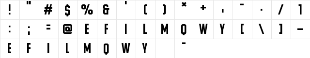 Ponter Regular  glyph index