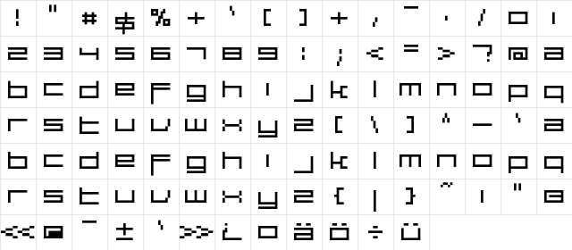 Large9 Normal  glyph index